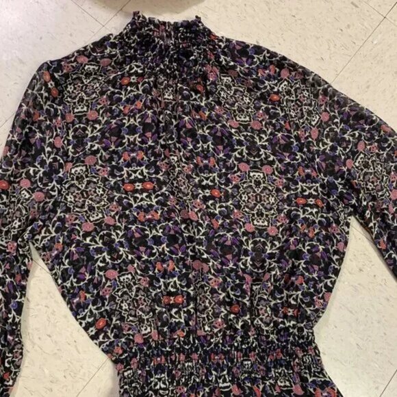 MISA LOS ANGELES Rania Asymmetrical Tiered Ruffle Dress Floral Smocked Fairy - Picture 6 of 16